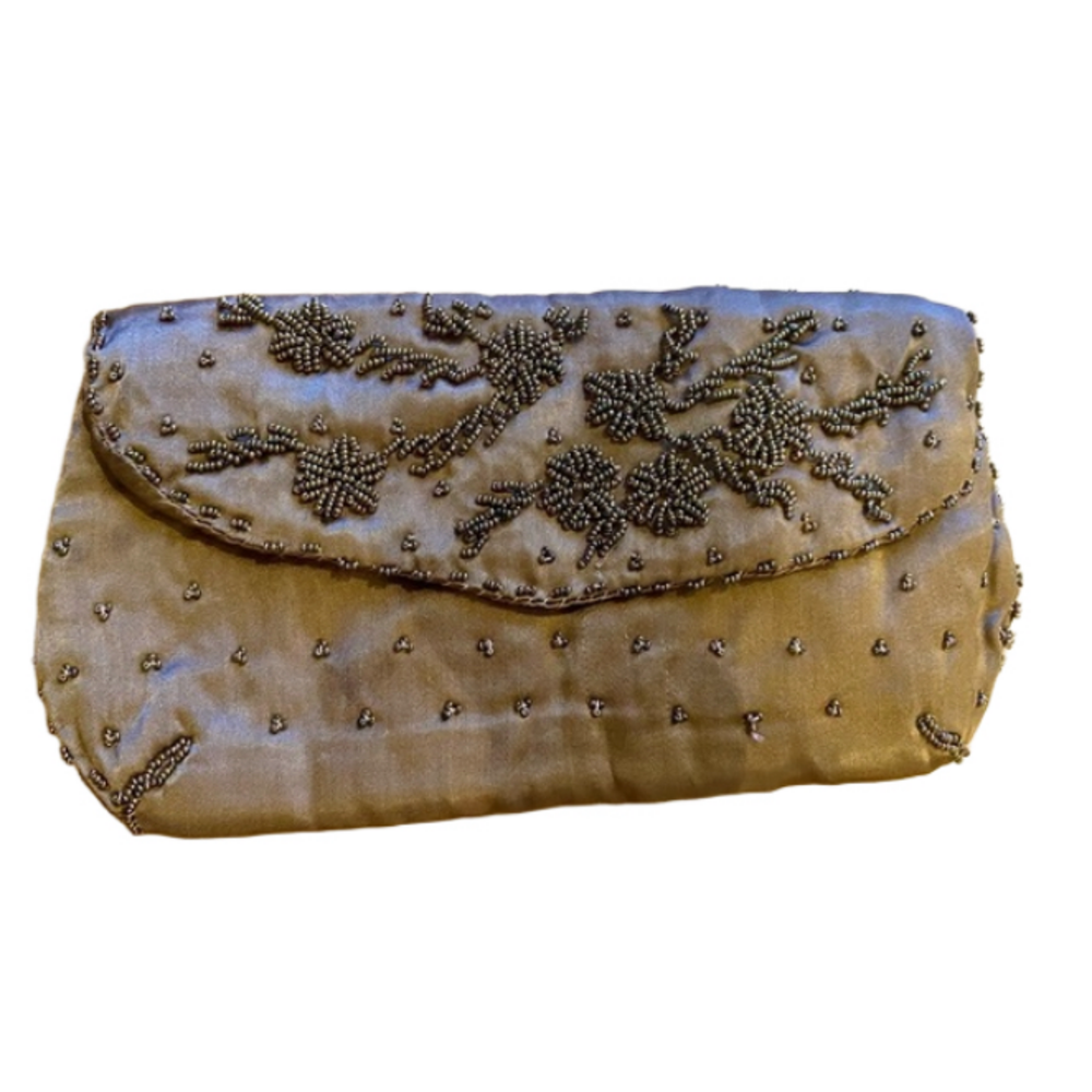 1960s Brown Beaded Evening Clutch Vintage 60s
Formal Purse Wedding Bag